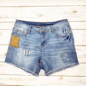 Distressed Denim Jean Shorts